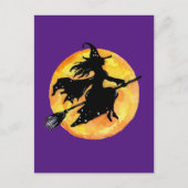 Carte Postale Sorcière et Lune (Devant)