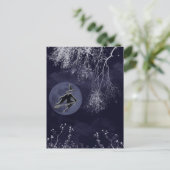 Carte Postale Sorcière et Lune à la nuit (Debout devant)
