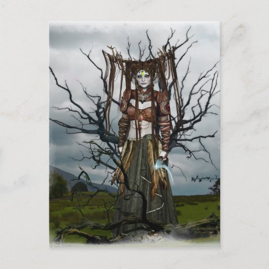 Carte postale sorcière fée imaginaire (Devant)