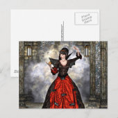 Carte Postale Sorcière féminine (Devant / Derrière)