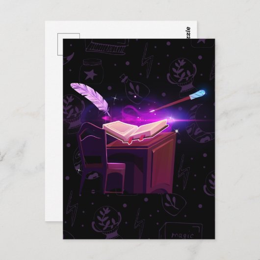 Carte Postale Sorcière magique (Devant / Derrière)
