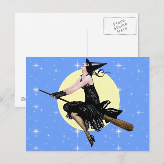 Carte postale Sorcière moderne (Devant / Derrière)