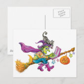 Carte Postale Sorcière moderne sur chambre (Devant / Derrière)