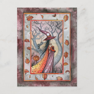 Carte Postale Sorcière Mystique d'Halloween par Molly Harrison
