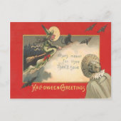 Carte Postale Sorcière noir Chat Pleine lune Chat Bat Tree Femme (Devant)