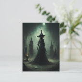 Carte Postale Sorcière noire d'Halloween (Debout devant)