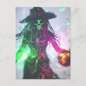 Carte Postale Sorcière Pirate Squelette Halloween (Devant)