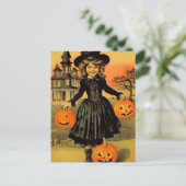 Carte Postale Sorcière Rétro Halloween (Debout devant)