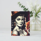 Carte Postale Sorcière Rétro Pin-up (Debout devant)