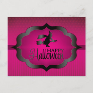 Carte Postale Sorcière rose d'Halloween