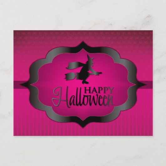Carte Postale Sorcière rose d'Halloween (Devant)