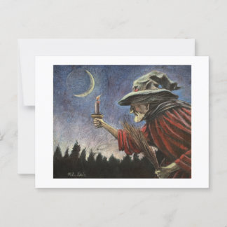 Carte Postale Sorcière Salem sous la Lune