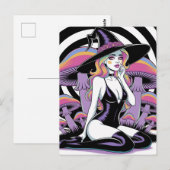Carte Postale Sorcière sexy et champignons (Devant / Derrière)