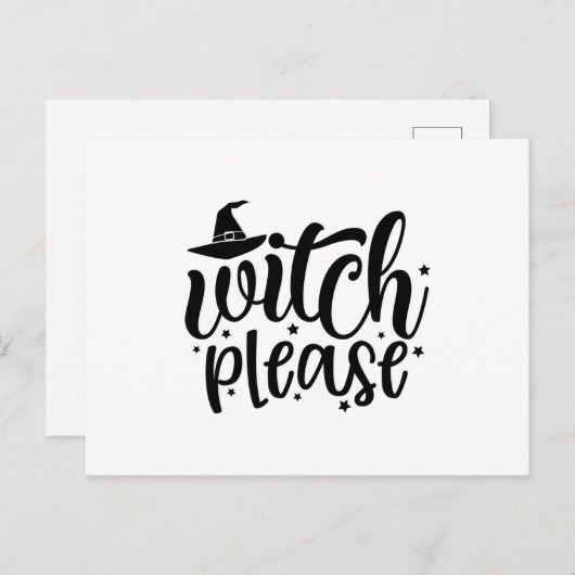 Carte Postale Sorcière S'Il Vous Plaît (Devant / Derrière)