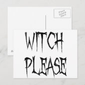 Carte Postale Sorcière s'il vous plaît (Devant / Derrière)