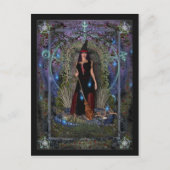 Carte postale Sorcière - Sorcière Lune Bleue & Dra (Devant)