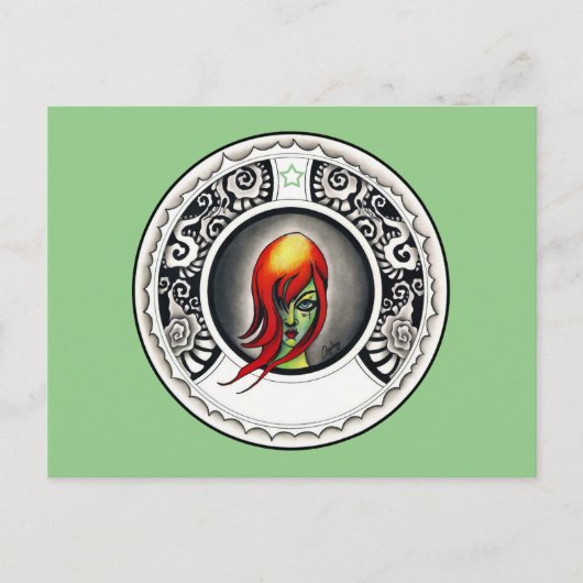 Carte Postale Sorcière verte (Devant)