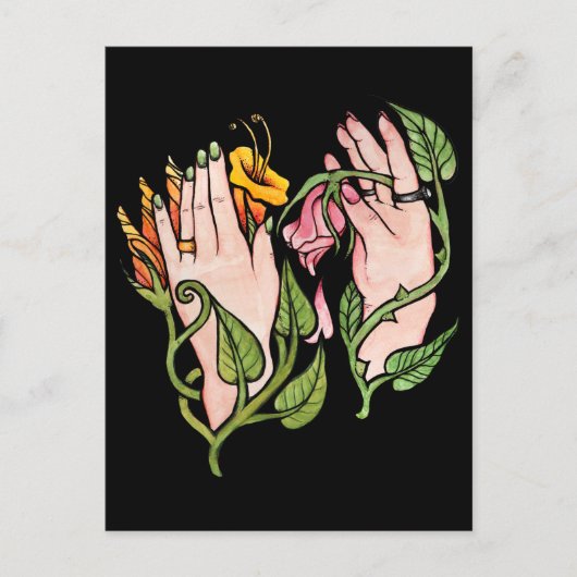 Carte Postale Sorcière verte Magick (Devant)