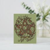 Carte Postale Sorcière Verte Païen Pentacle Nature Wicca (Debout devant)