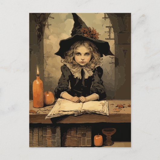 Carte Postale Sorcière vintage (Devant)