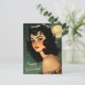 Carte Postale Sorcière vintage d'Halloween (Debout devant)