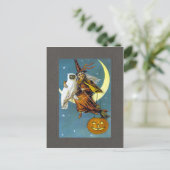 Carte Postale Sorcière vintage d'Halloween (Debout devant)