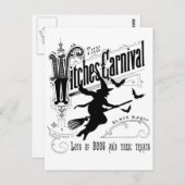 Carte Postale Sorcière vintage d'Halloween (Devant / Derrière)