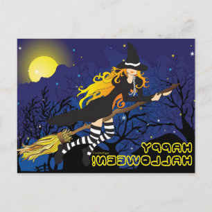 Carte Postale sorcière volante_1