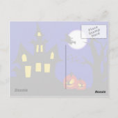 Carte Postale Sorcière volante dans la nuit d'Halloween (Dos)