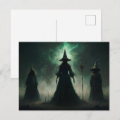 Carte Postale Sorcières gothiques de la lune d'Halloween (Devant / Derrière)