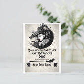 Carte Postale Sorcières & Sorciers Fête d'Halloween de Sorcière (Debout devant)