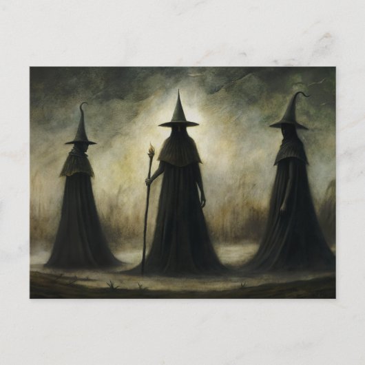 Carte Postale Sorcières trio gothique d'Halloween (Devant)