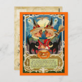 Carte Postale Sorcières vintages d'Halloween (Devant / Derrière)