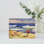 Carte Postale Sorolla - Garçon sur le sable, beaux-arts (Debout devant)