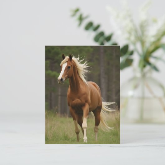 Carte Postale Sorrel avec Flaxen Mane et Queue (Debout devant)