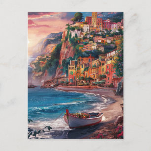 Carte Postale Sorrento Italie aquarelle Peinture