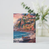 Carte Postale Sorrento Italie aquarelle Peinture (Debout devant)