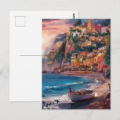 Carte Postale Sorrento Italie aquarelle Peinture (Devant / Derrière)