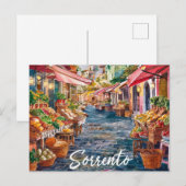Carte Postale Sorrento Italie peinture du marché (Devant / Derrière)