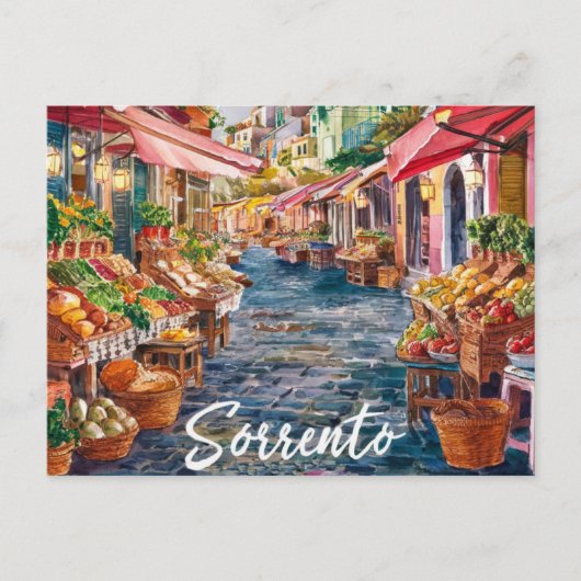Carte Postale Sorrento Italie peinture du marché (Devant)