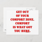 Carte Postale Sortez de votre zone de confort ! (Devant / Derrière)