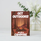 Carte Postale Sortez dehors ! Profitez d'un feu de camp (Debout devant)