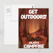 Carte Postale Sortez dehors ! Profitez d'un feu de camp (Devant / Derrière)