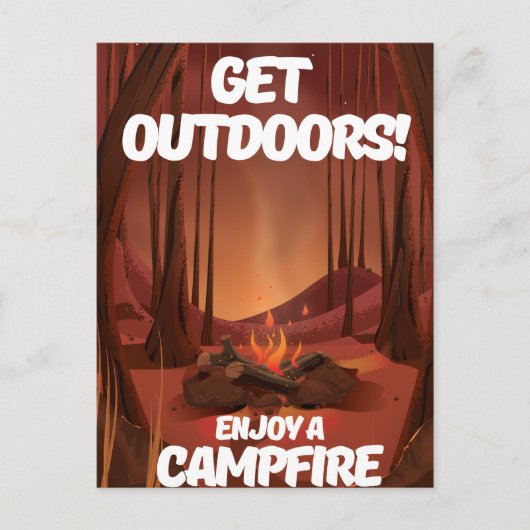 Carte Postale Sortez dehors ! Profitez d'un feu de camp (Devant)