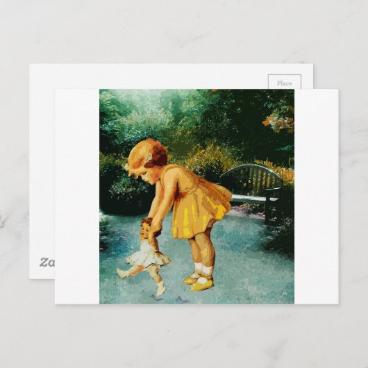 CARTE POSTALE SORTEZ-VOUS DANS LE JARDIN (Devant / Derrière)