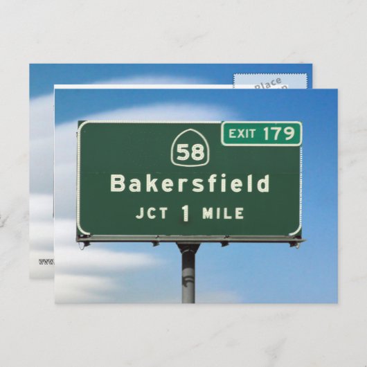 Carte Postale Sortie Bakersfield (Devant / Derrière)
