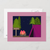 Carte Postale Sortie Camping Filles (Devant / Derrière)