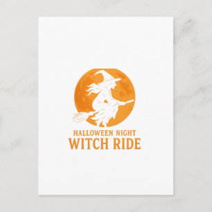 Carte Postale Sortie de sorcière de nuit d'Halloween