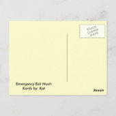 Carte Postale sortie d'urgence Noah (Dos)