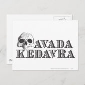 Carte Postale Sortilège Harry Potter | Avada Kedavra (Devant / Derrière)